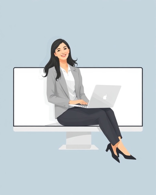 Professional sitting on browser